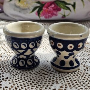 Polish Pottery Egg Cups Set Of 2